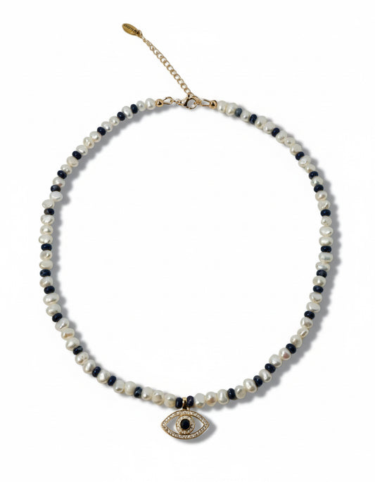 Midnight Eye Pearl Necklace
