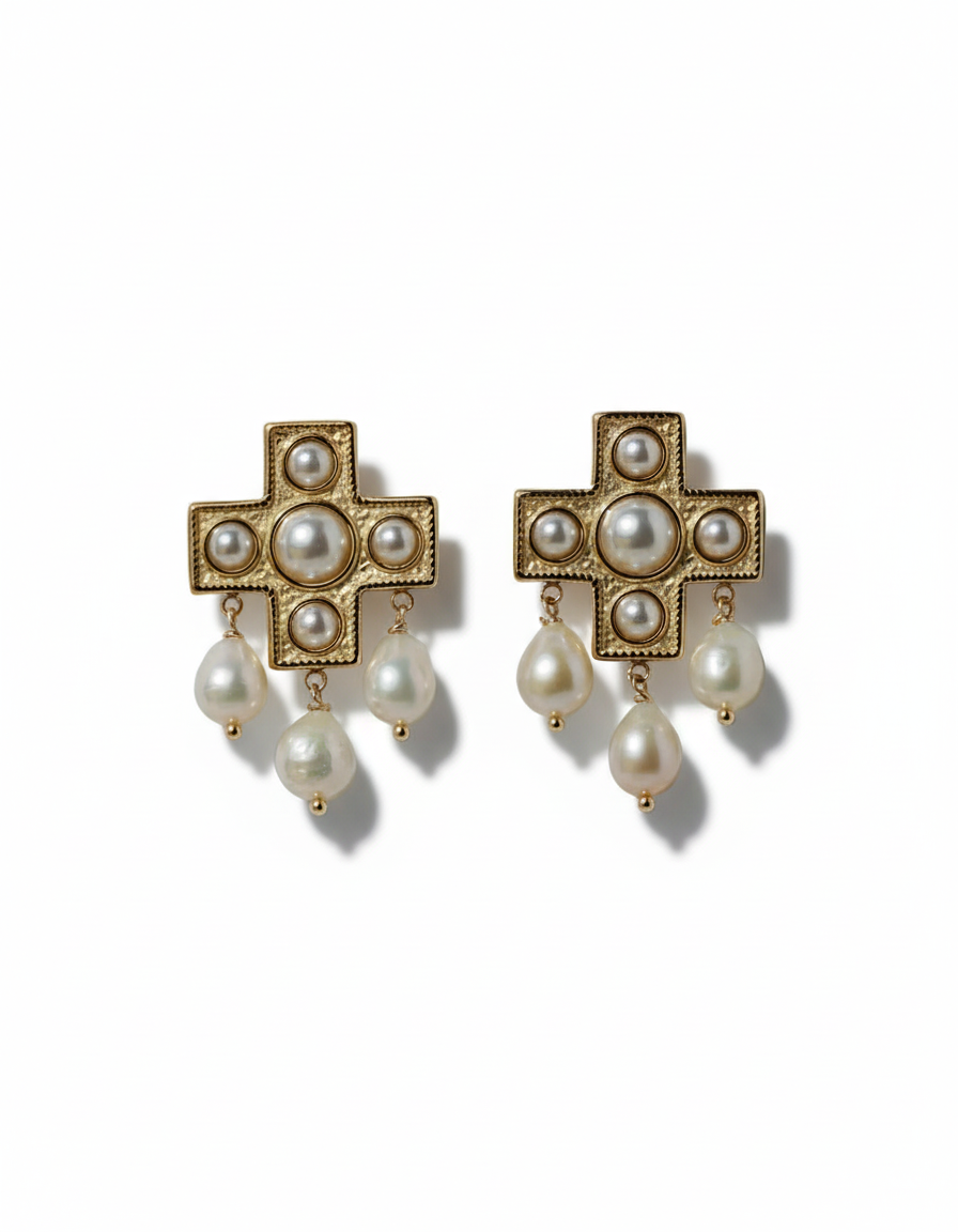 Byzantium Pearl Drop Earrings