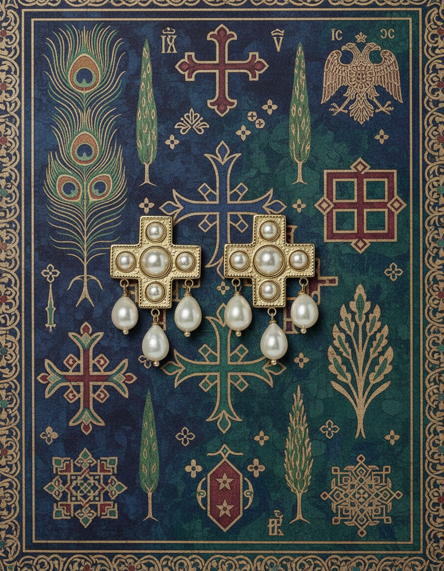 Byzantium Pearl Drop Earrings