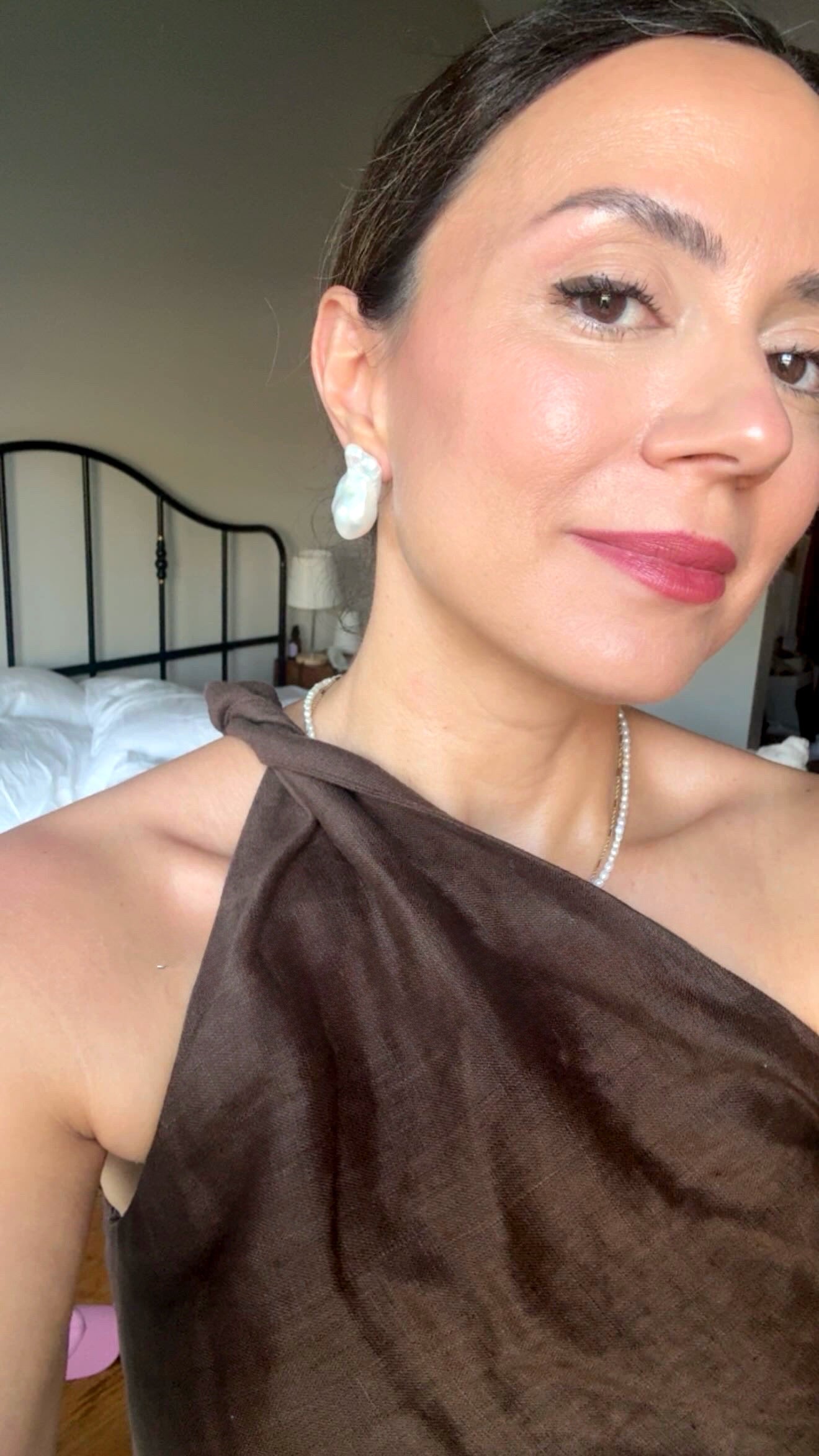 Big Baroque Pearl Stud Earrings